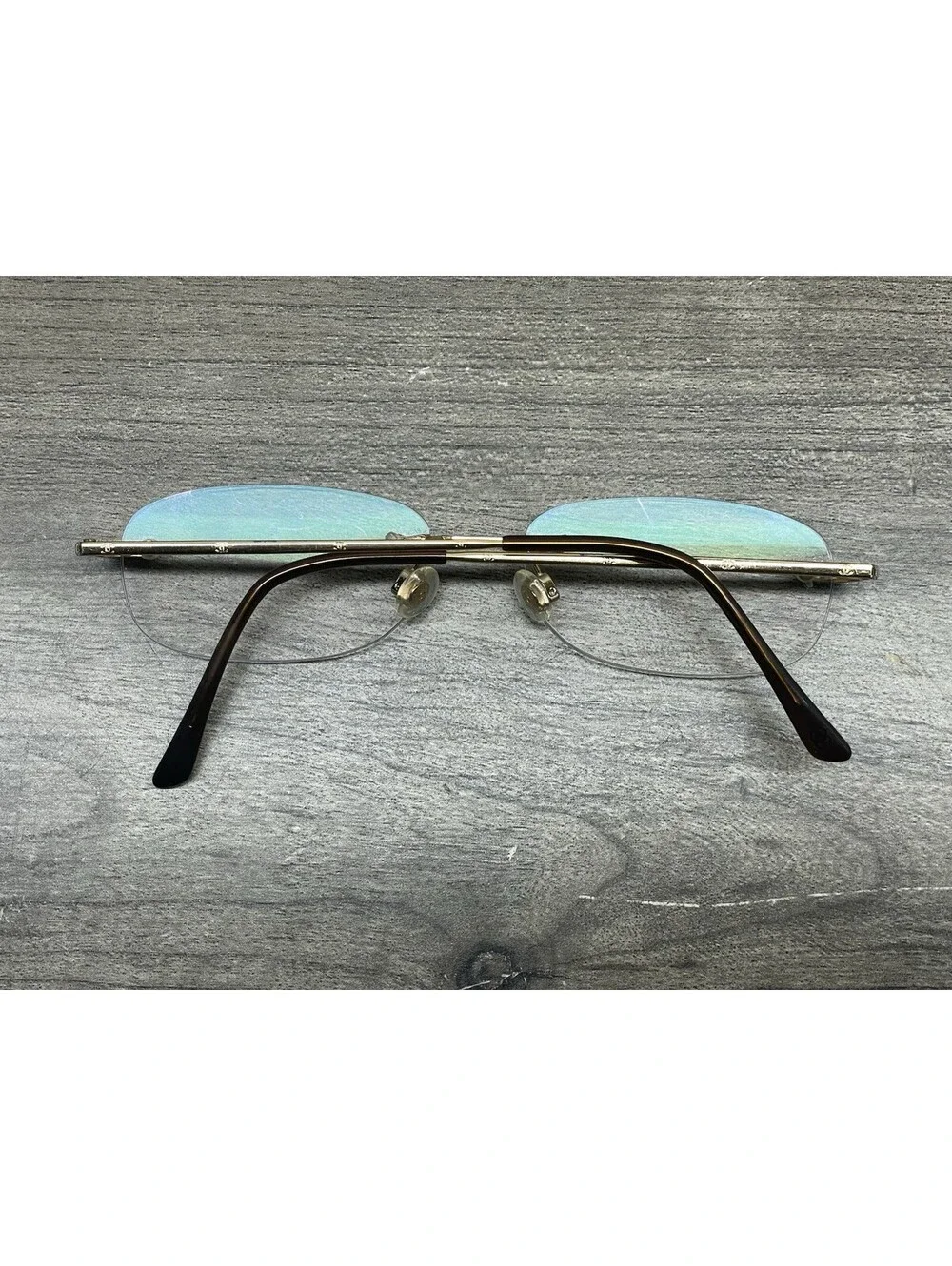 Chanel Eyeglasses Frames 2095 c.125 Yellow Gold Rimless Rectangle 51-16-135 READ